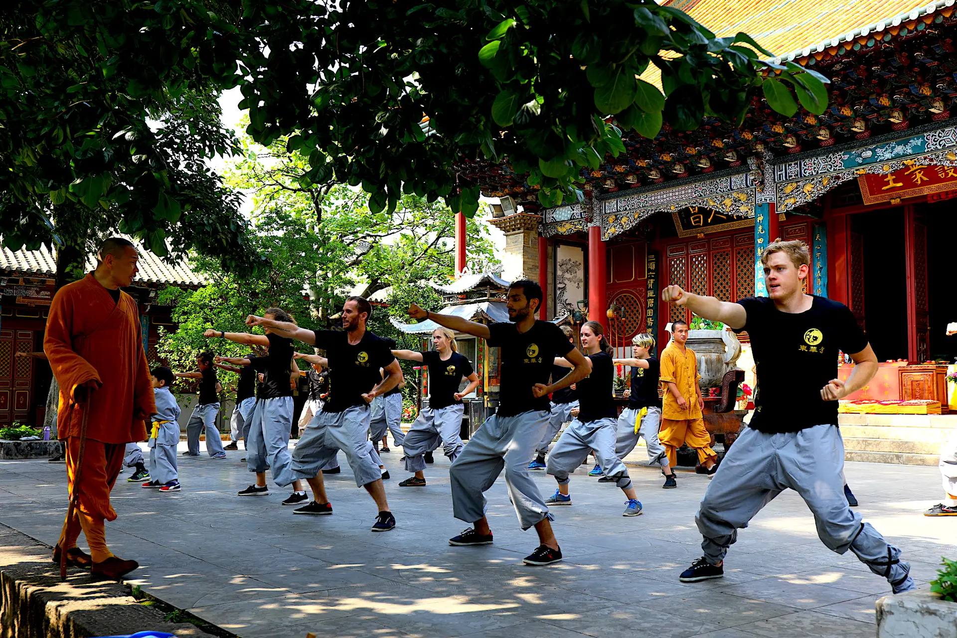 Shaolin Kung fu training at the temple